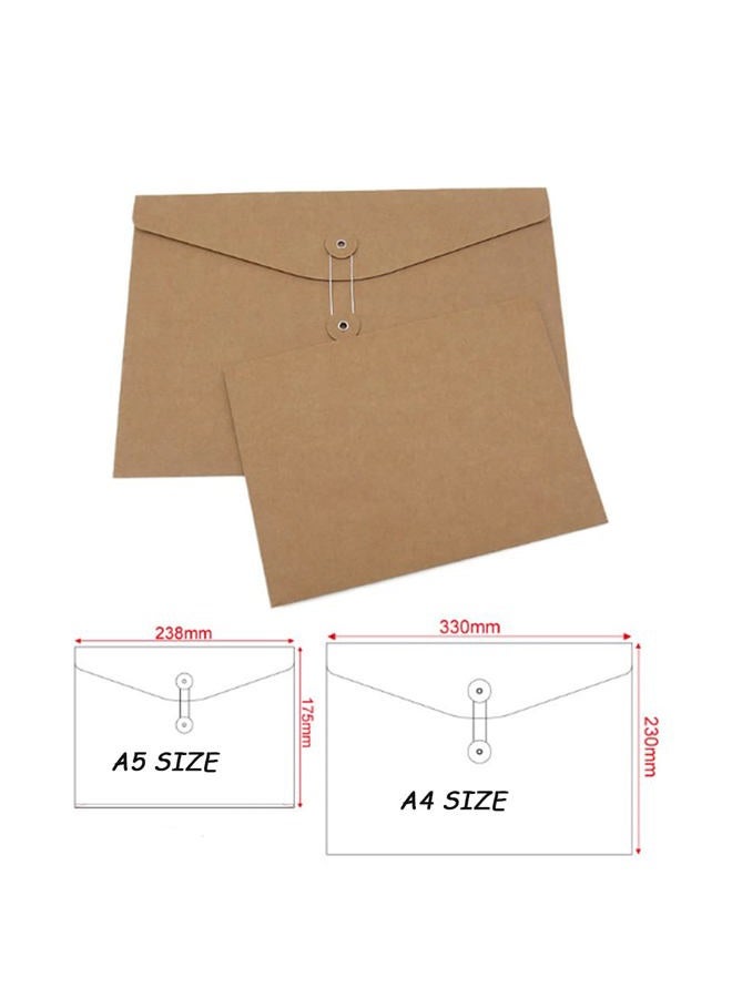 iNelihoo 10pcs A4 Kraft Paper Envelopes Portfolio Foolscap File Folders Document Folder with String Fastener Closure Wallet Pockets File Bags Storage Pouch Paperwork Organizer Bag for Office School Home - Image 2