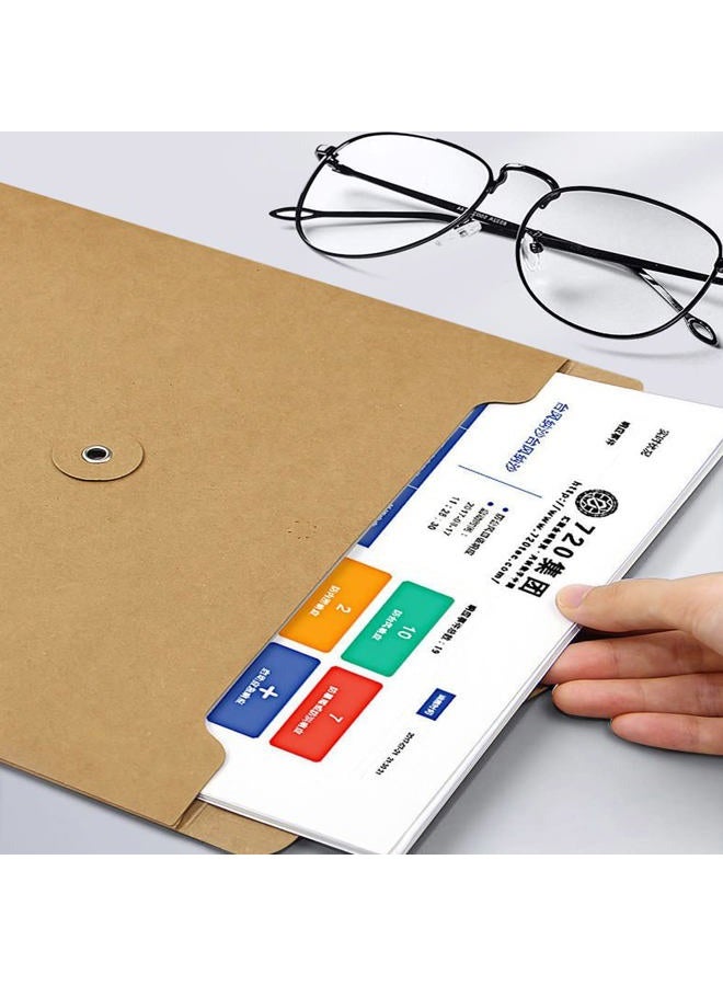 iNelihoo 10pcs A4 Kraft Paper Envelopes Portfolio Foolscap File Folders Document Folder with String Fastener Closure Wallet Pockets File Bags Storage Pouch Paperwork Organizer Bag for Office School Home - Image 4