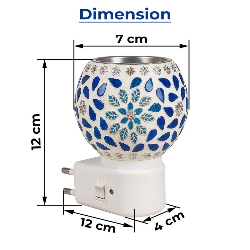 FAME ADDA جهاز بخور كهربائي كابور داني / زيت عطر بخور عود / موقد بخور / معطر جو للمنزل / مصباح ليلي للمكتب / زر تشغيل / إيقاف للتسخين - Image 2