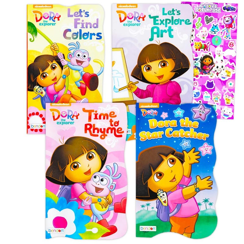 Nickelodeon Dora the Explorer Board Books for Kids Toddlers ~ Bundle with 4 Dora Board Books Plus Stickers (Dora Board Books) - Image 1