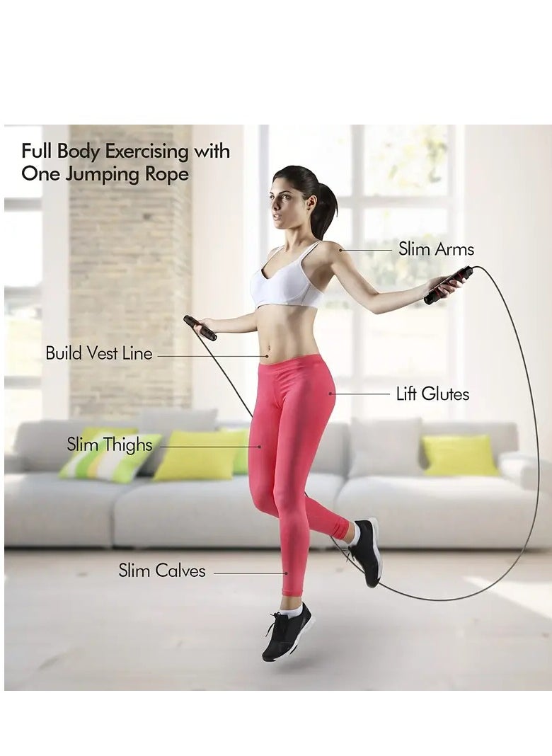 Spall Adjustable Speed Heavy Weighted Steel Wire Exercise Skipping Jump Rope|Heavy Skipping Rope PVC Weighted Speed Exercise Jump Rope Breathing Handle 360 Degree rotation  - Image 4
