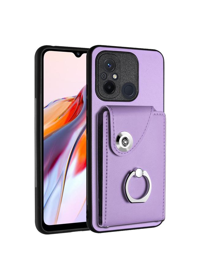 Case For Xiaomi Redmi 12C/11A Organ Card Bag Ring Holder PU Phone Case