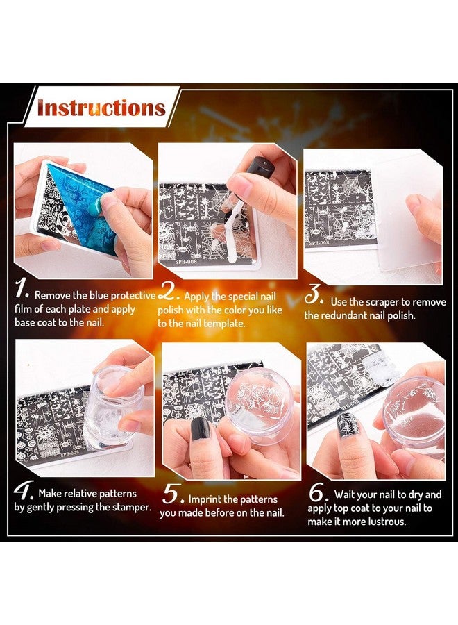 Whaline 6Pcs Sun Moon Star Nail Plates Stamping Set Groovy Stamp Templates Nail Art Plates for DIY Print Manicure Salon Design Gift Supplies - Image 4