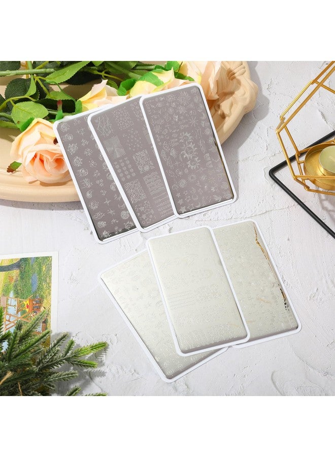 Whaline 6Pcs Sun Moon Star Nail Plates Stamping Set Groovy Stamp Templates Nail Art Plates for DIY Print Manicure Salon Design Gift Supplies - Image 5