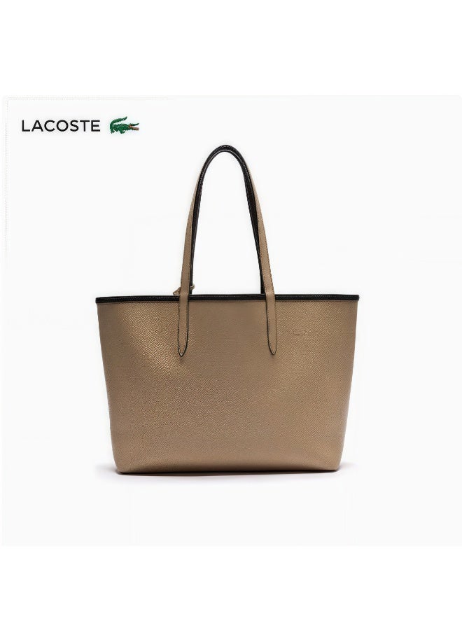 LACOSTE Lacoste Women's Double sided Two tone Large Capacity Handbag, Fashionable Multi functional, Black/Khaki - Image 3