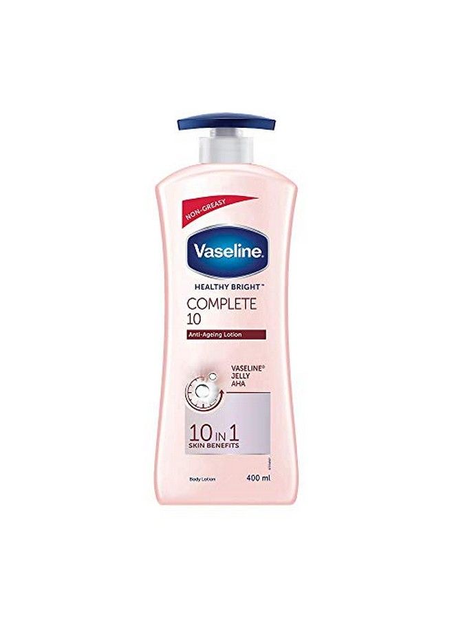 Vaseline لوشن الجسم هيلثي برايت كومبليت 10 المضاد للشيخوخة مع فيتامين ب3 وحمض ألفا هيدروكسي بروريتينول 400 مل - Image 1