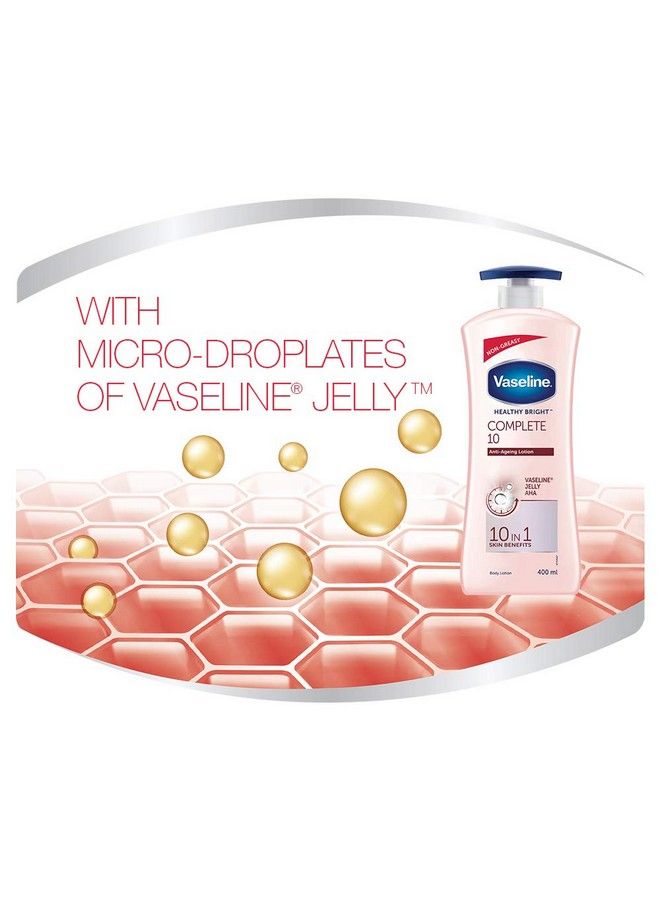 Vaseline لوشن الجسم هيلثي برايت كومبليت 10 المضاد للشيخوخة مع فيتامين ب3 وحمض ألفا هيدروكسي بروريتينول 400 مل - Image 5