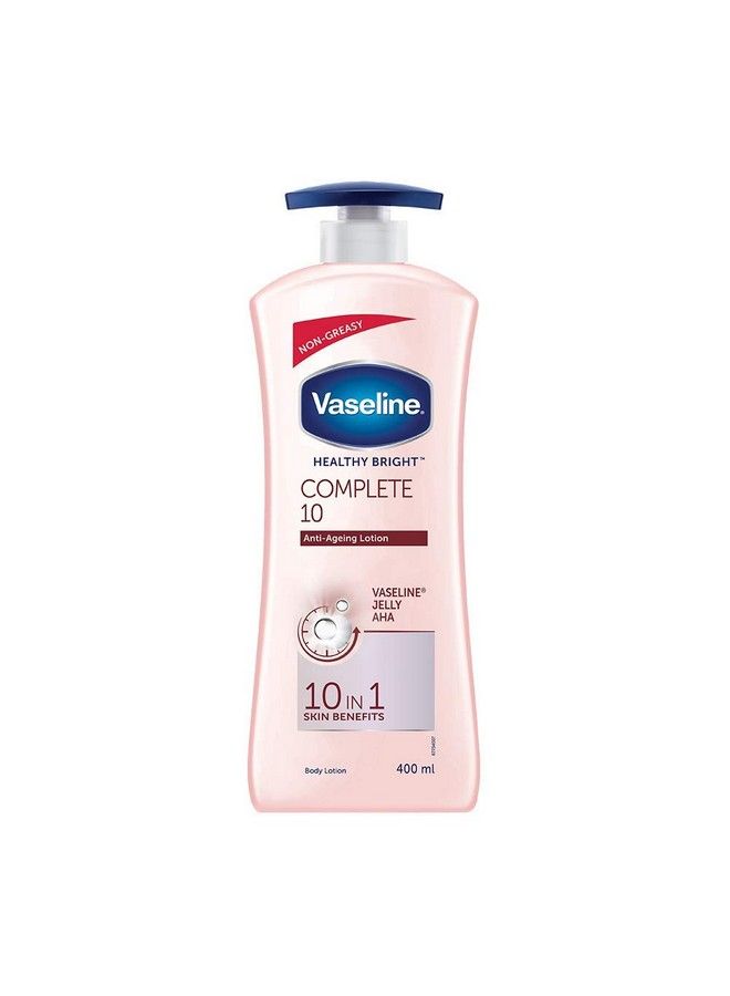 Vaseline لوشن الجسم هيلثي برايت كومبليت 10 المضاد للشيخوخة مع فيتامين ب3 وحمض ألفا هيدروكسي بروريتينول 400 مل - Image 2