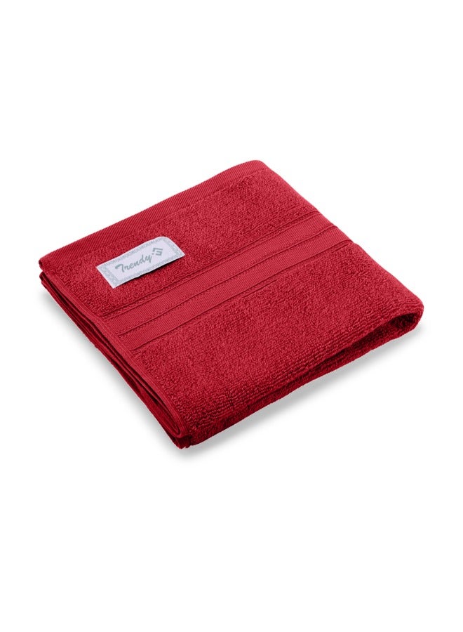 BYFT Home Trendy (Red) Premium Cotton Hand Towel (50X90 Cm-Set Of 1) Highly Absorbent, High Quality Bath Linen With Striped Dobby 550 Gsm - Image 3