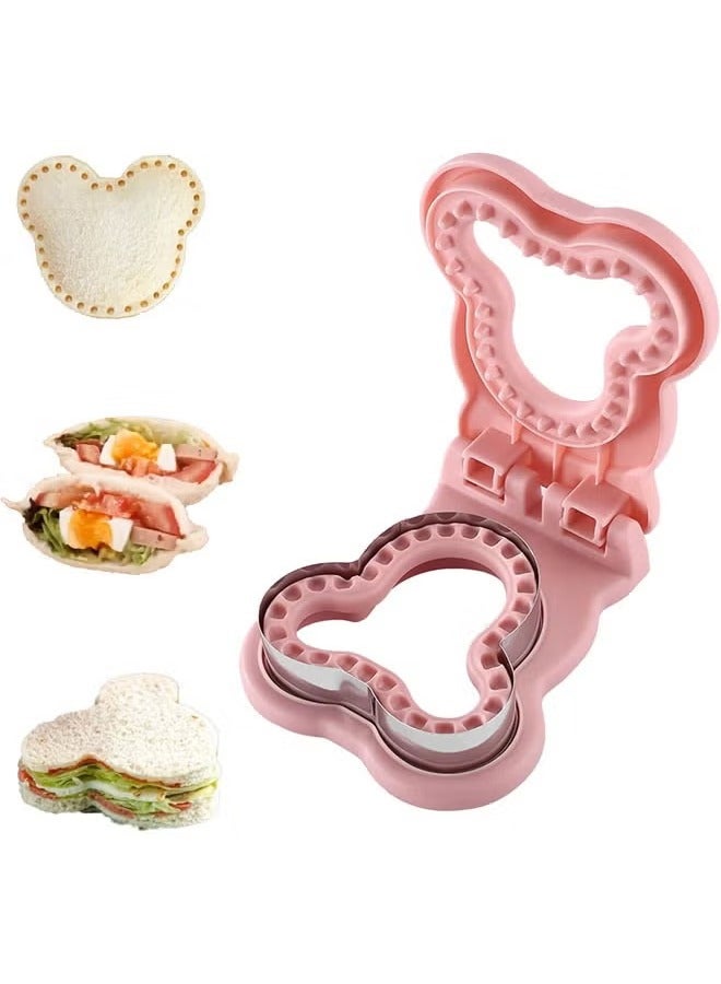Arabest Sandwich Cutters for Kids Lunch, Uncrustable Sandwich Cutter and Sealer Great for Breakfast Sandwich Maker, Lunchbox, Bento Box (Pink)  - Image 1
