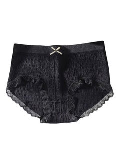 NIBEMINENT Breathable Lace Seamless Briefs Black  - Image 1