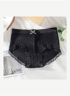 NIBEMINENT Breathable Lace Seamless Briefs Black  - Image 2