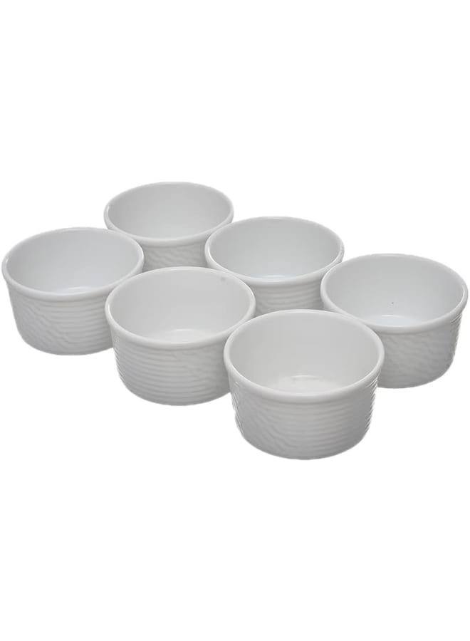Rosa By Fathy Mahmoud Om Ali Porcelain Bowl Set, 6 Pieces 10Cm With Durable Material For Home - White - Image 2
