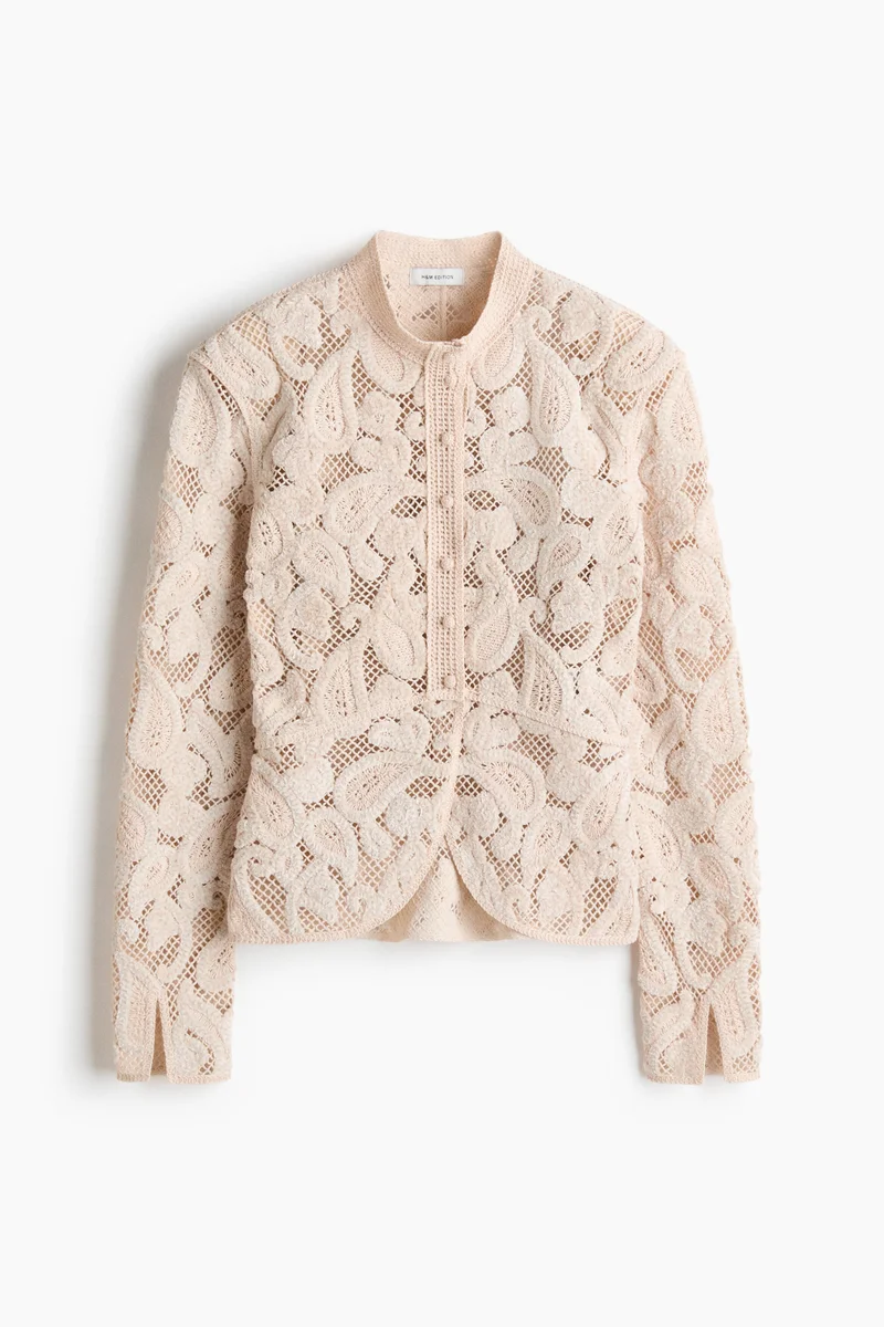 Appliquéd net jacket