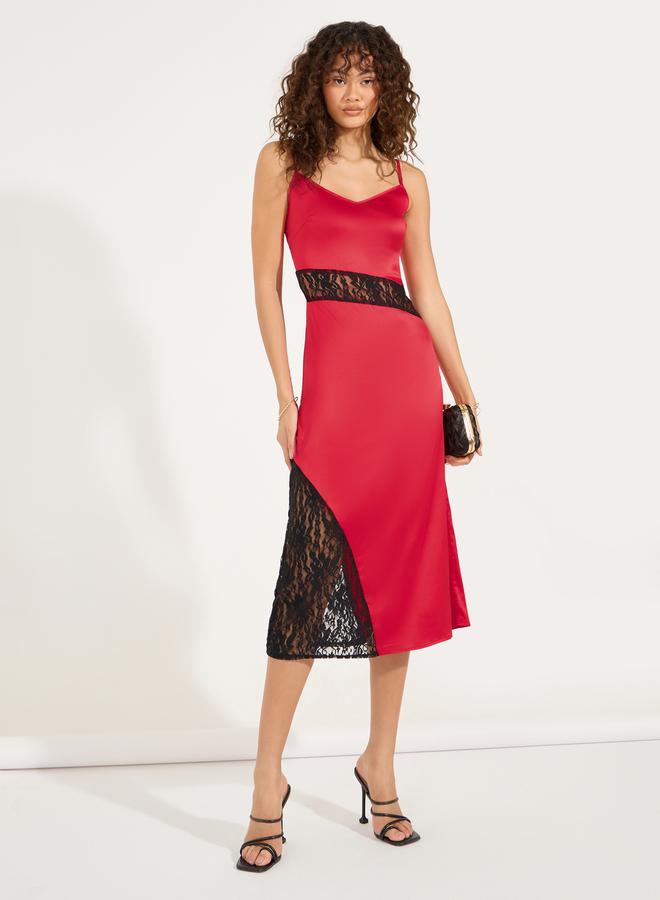 Styli Lace Inset Slip Dress  - Image 1