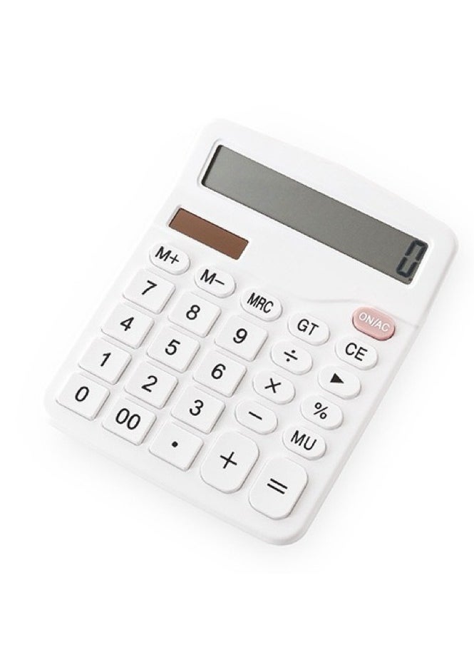 Generic - 【Solar & Battery Dual Power】12-Digit Large Display Calculator for Office, Business & Finance with GT/M+/M-/MRC/CE Functions, Extra Large Buttons, High Accuracy - Perfect for Accounting, Students, Shops & Restaurants - Portable Solar Battery Backup, Auto Power-Off, Durable Anti-Slip Design - Classic White - Image 1