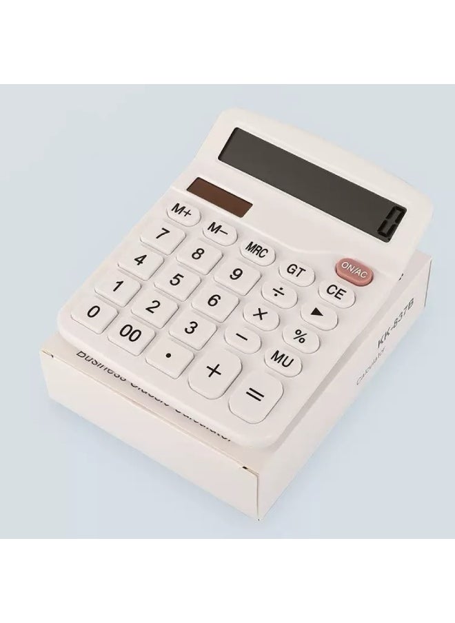 Generic - 【Solar & Battery Dual Power】12-Digit Large Display Calculator for Office, Business & Finance with GT/M+/M-/MRC/CE Functions, Extra Large Buttons, High Accuracy - Perfect for Accounting, Students, Shops & Restaurants - Portable Solar Battery Backup, Auto Power-Off, Durable Anti-Slip Design - Classic White - Image 1
