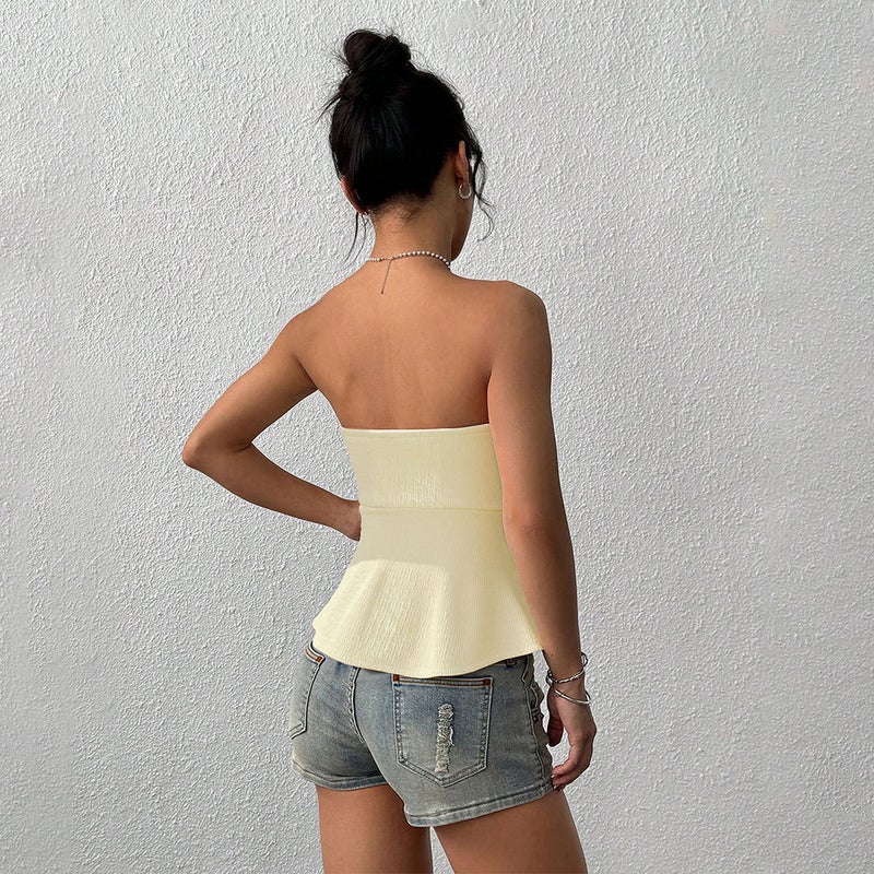 Women's Strapless Camisole Top Solid Color Summer - Image 2