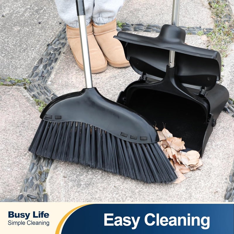 YOCADA Broom 43cm 18inch Broom Black Indoor&Outdoor Broom Commercial for Courtyard Garage Lobby Mall Market Floor Home Kitchen Room Office Pet Hair Rubbish 56.9Inch - Image 5