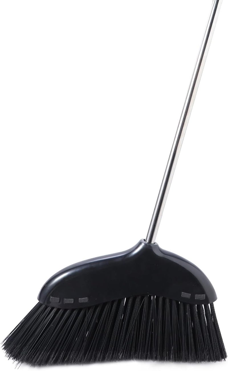 YOCADA Broom 43cm 18inch Broom Black Indoor&Outdoor Broom Commercial for Courtyard Garage Lobby Mall Market Floor Home Kitchen Room Office Pet Hair Rubbish 56.9Inch - Image 1