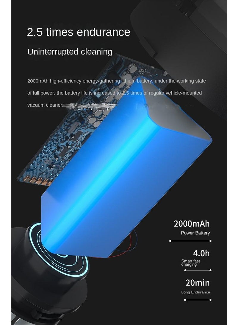 Bluejw Handheld Car Vacuum Handheld Cordless Cleaner Portable Mini Air Duster & Hand Pump WithStrong Suction USB Charge for Pet Hair Dust Gravel Cleaning Home Office - Image 4