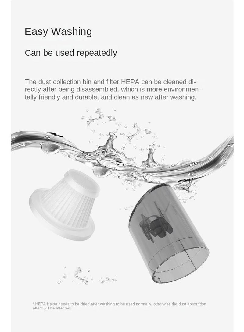 Bluejw Handheld Car Vacuum Handheld Cordless Cleaner Portable Mini Air Duster & Hand Pump WithStrong Suction USB Charge for Pet Hair Dust Gravel Cleaning Home Office - Image 3