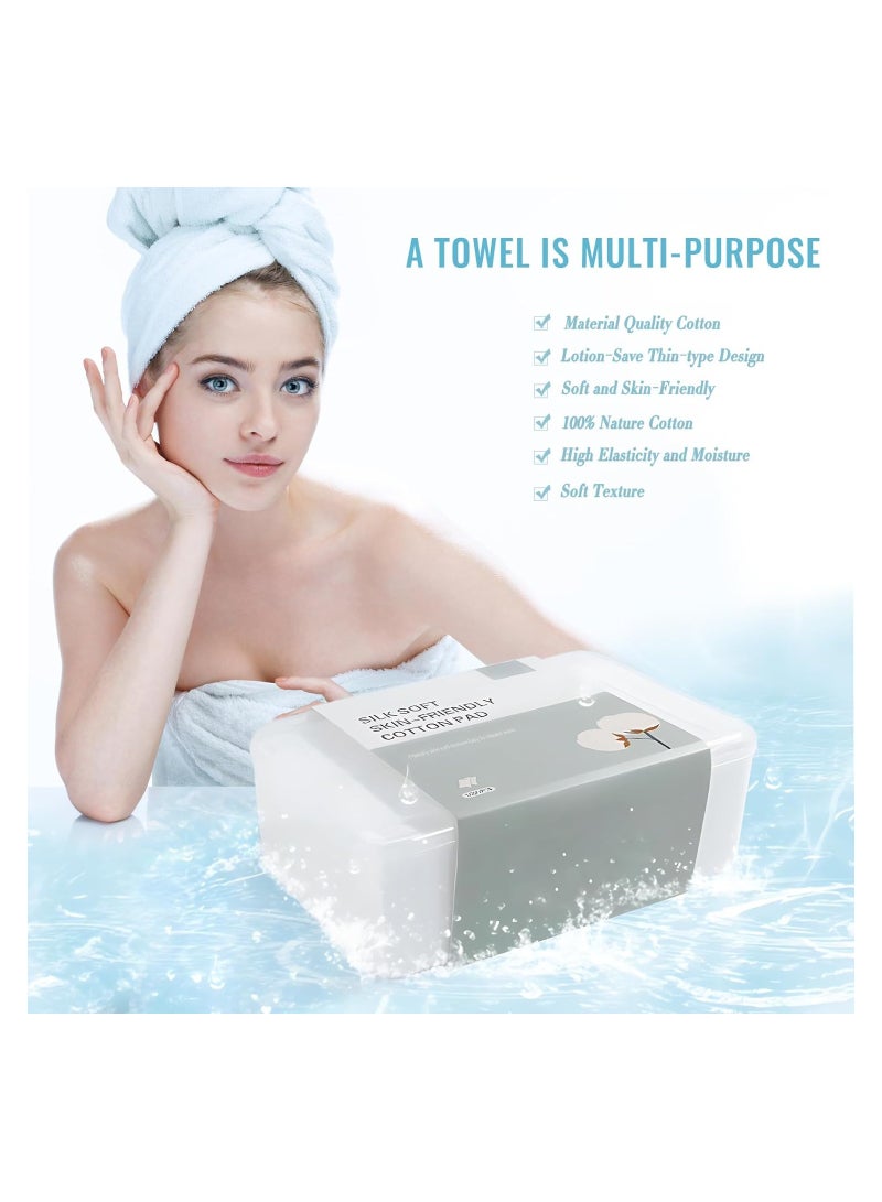 SOLARAE 1000PCS Premium Non-Woven Cotton Pads for Makeup Removal, Soft Facial Cotton Squares for Toner and Skincare, Natural Cosmetic Remover Pads for Gentle Cleansing. - Image 5