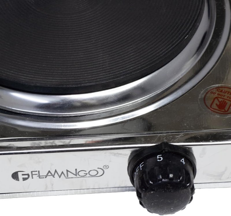 Electric Hot Plate Portable Mini Hot Plate with Non Stick Coating Adjustable Temperature Overheat Protection for Kitchen Silver 1000W Single Burner