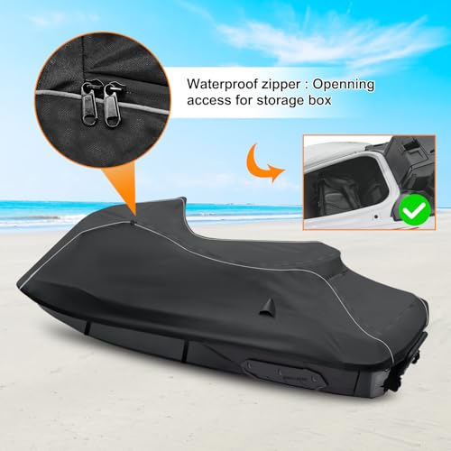 BIGACOVER Jet Ski Cover for Yamaha GP1800 / GP1900 / GP HO/GP SVHO OEM 2021-2025 Watercraft UV Protection 600D Oxford PU Waterproof Waverunner Cover with Waterproof Zipper Jetski Waverunner Covers - Image 5