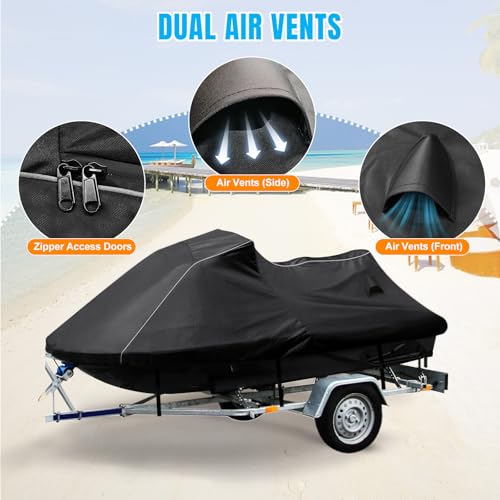 BIGACOVER Jet Ski Cover for Yamaha GP1800 / GP1900 / GP HO/GP SVHO OEM 2021-2025 Watercraft UV Protection 600D Oxford PU Waterproof Waverunner Cover with Waterproof Zipper Jetski Waverunner Covers - Image 4