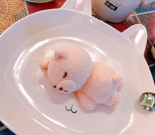 Asablve Lying Bear Fondant Mold Chocolate Molds Silicone, 3D Silicone Animal Mold for DIY Fondant, Dessert Baking, Jello, Candy, Cake Baking Decorating, Ice Cube, Soap,Resin - Image 4