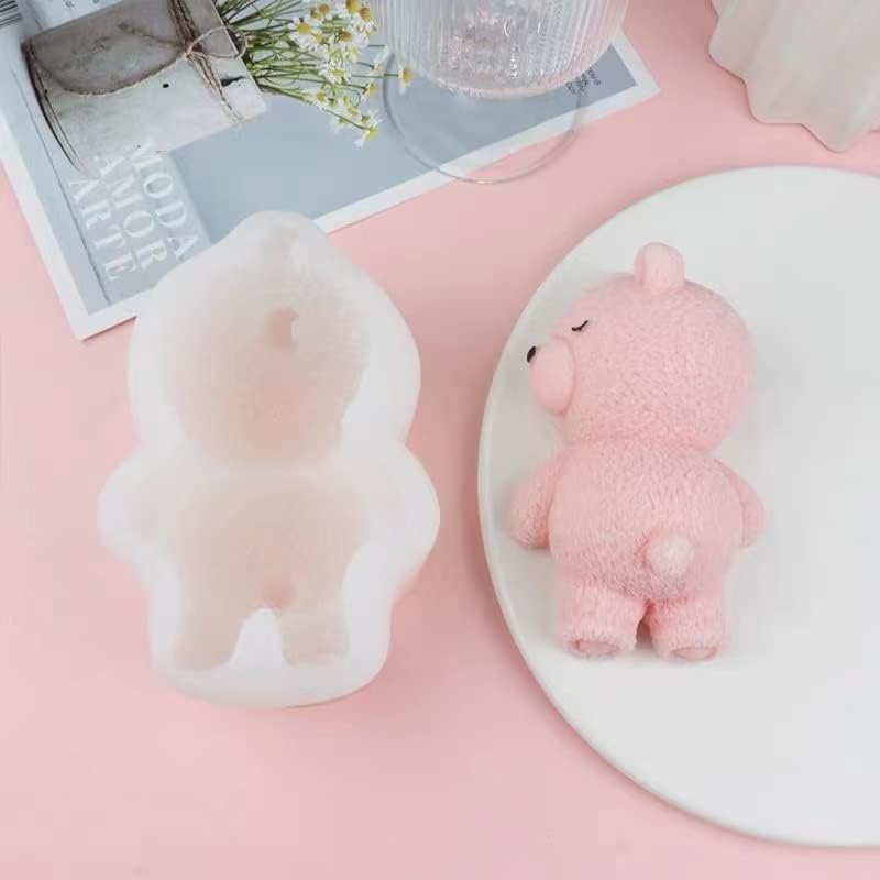 Asablve Lying Bear Fondant Mold Chocolate Molds Silicone, 3D Silicone Animal Mold for DIY Fondant, Dessert Baking, Jello, Candy, Cake Baking Decorating, Ice Cube, Soap,Resin - Image 2
