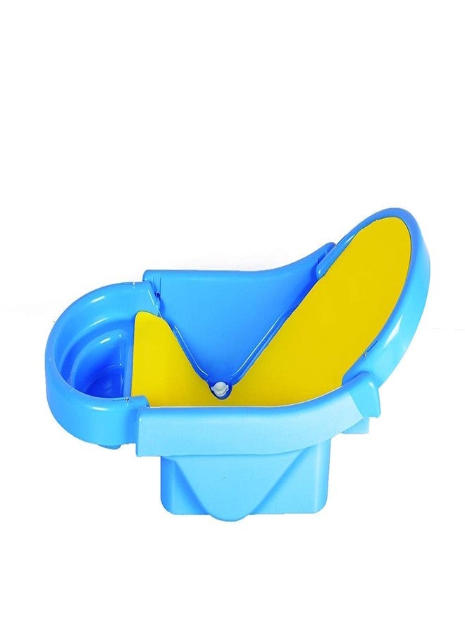 Maanit Foldable Plastic Baby Bath Tub with Anti Slip Base with Shampoo Mug (Blue) - Image 3