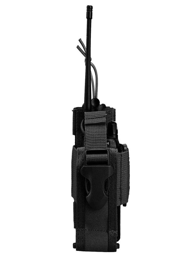LUITON Tactical Molle Radio Pouch - Heavy Duty Holster Bag for Two-Way Walkie Talkies - Compatible with Bags/Packs/Duffels (Black) - Image 4