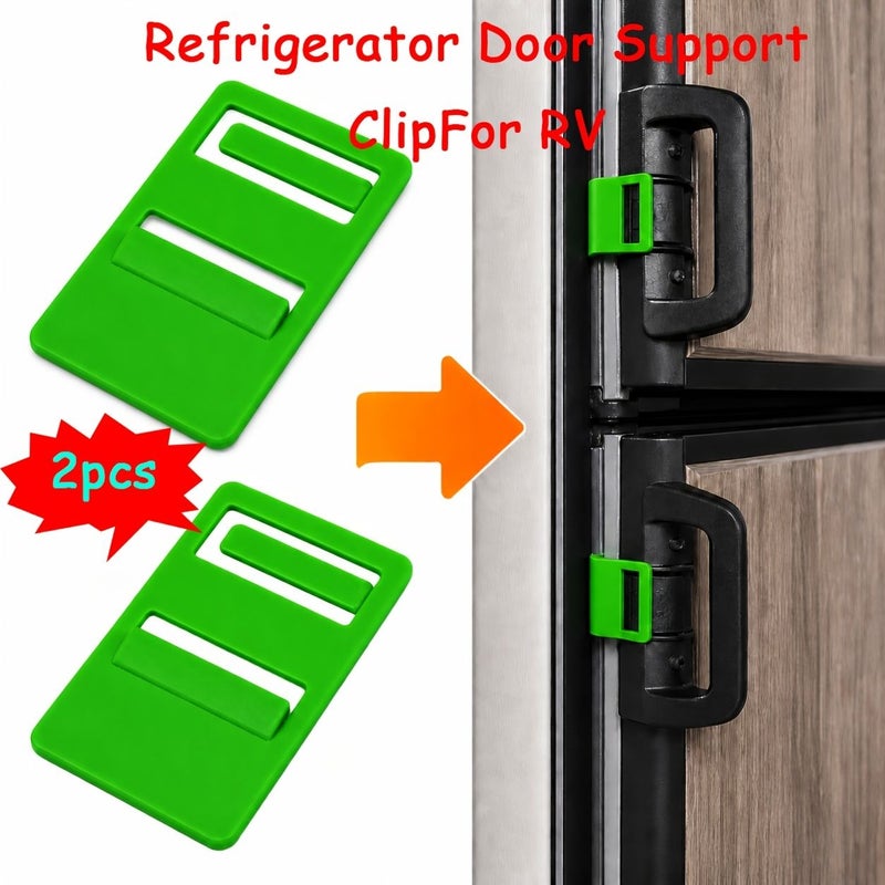 For Dometic RV Refrigerator Door Support Clips 2 Pack Green Refrigerator Ventilation Fixers Caravan Fridge Door Keeping Open Clips - Image 4