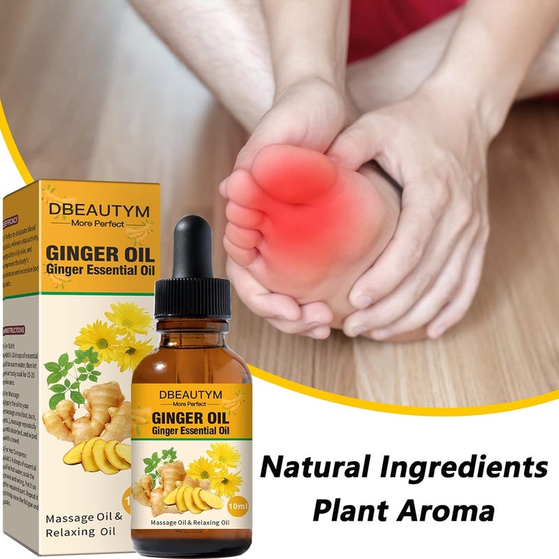 DBEAUTYM 12 Pack Ginger Oil Lymphatic Drainage Massage Oil Vitamin E Oil For Skin Belly Lymphatic Drainage Ginger Oil Arnica Ginger Oil for Lymphatic DrainageWarming Sore Muscle Massage Oil Plant Aroma Oil - Image 5
