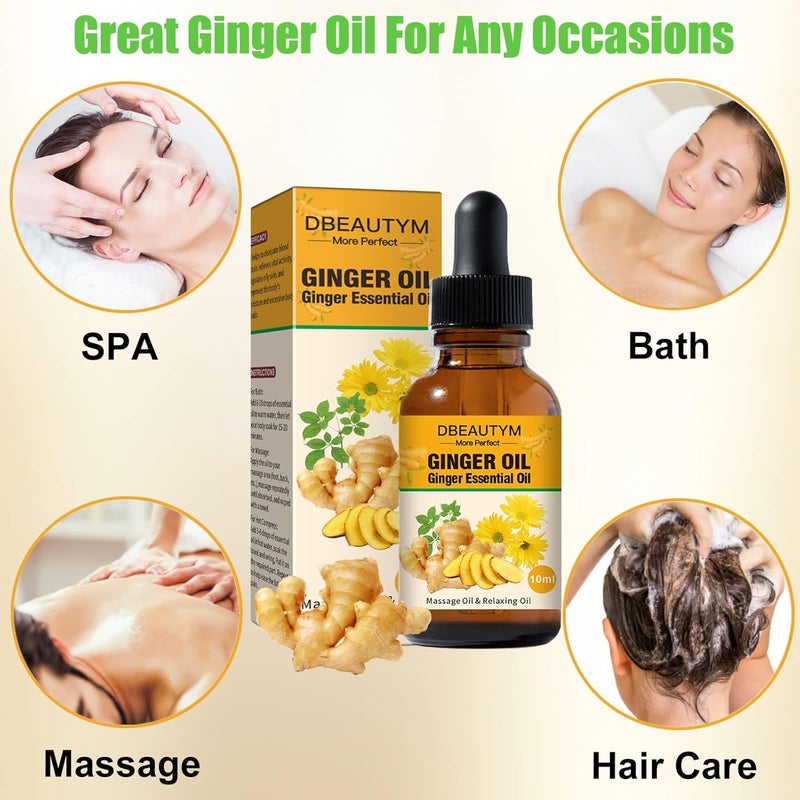 DBEAUTYM 12 Pack Ginger Oil Lymphatic Drainage Massage Oil Vitamin E Oil For Skin Belly Lymphatic Drainage Ginger Oil Arnica Ginger Oil for Lymphatic DrainageWarming Sore Muscle Massage Oil Plant Aroma Oil - Image 3