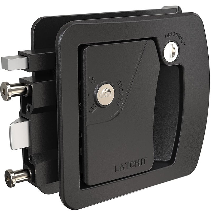LATCHIT RV Door Lock Replacement Class C Campers Mechanical Cam Latch Camper Door Locks with 2 Mechanical Keys AllMetal Camper Doors Latch Fits Class C with 350 x 450 Lock Opening