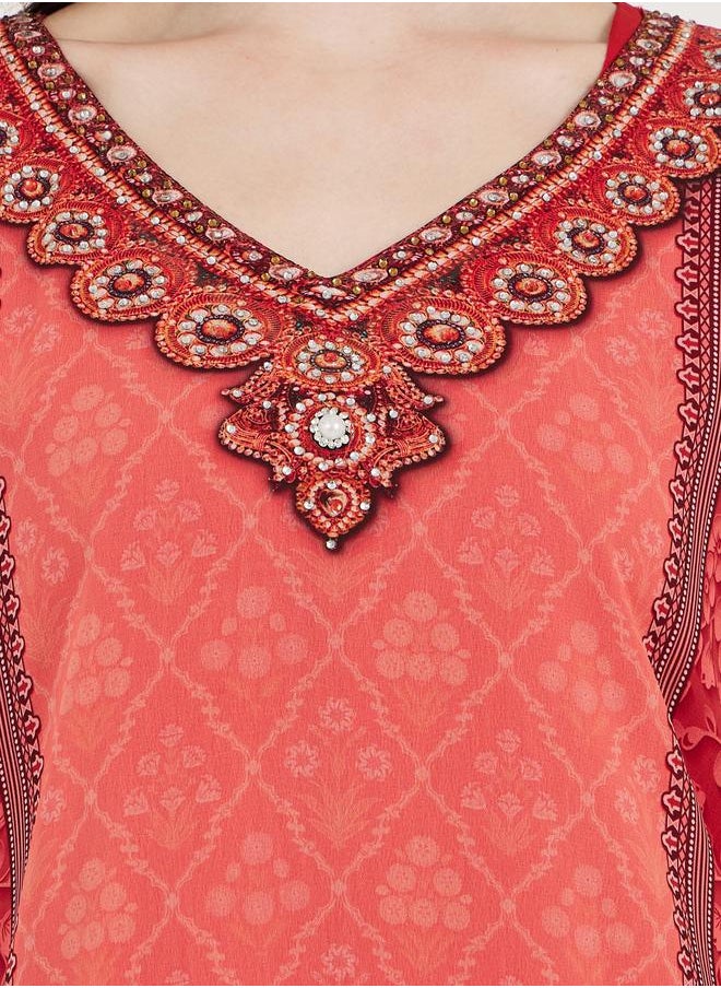 Maxim Creation Maxim Creation Printed Georgette Kaftan with Studded Detail  - Image 3