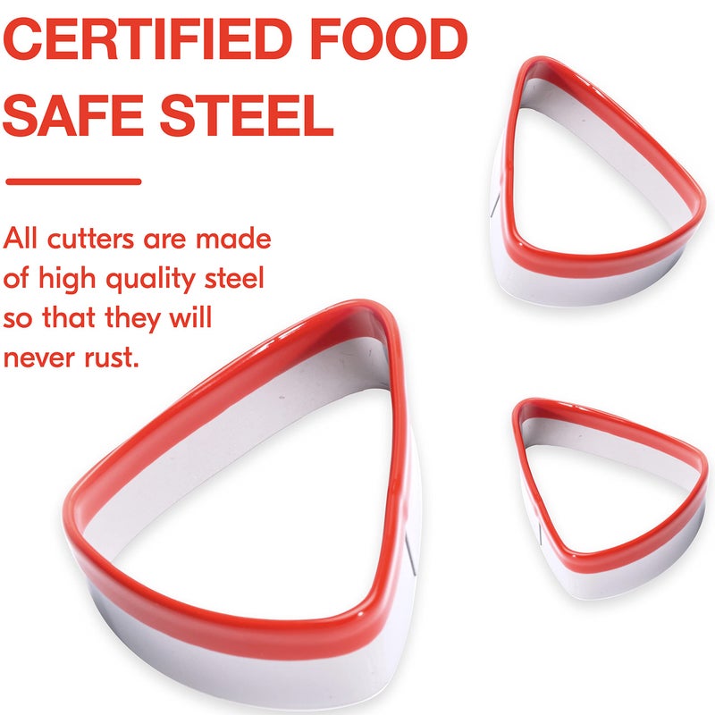 COOKIEQUE COOKIEQUE 3-Piece Candy Corn Cookie Cutter  Fall Thanksgiving Pumpkin Pie Cookie Cutters  Holiday Cookie Cutters  Unique Design with Protective Red Top PVC  - Image 4