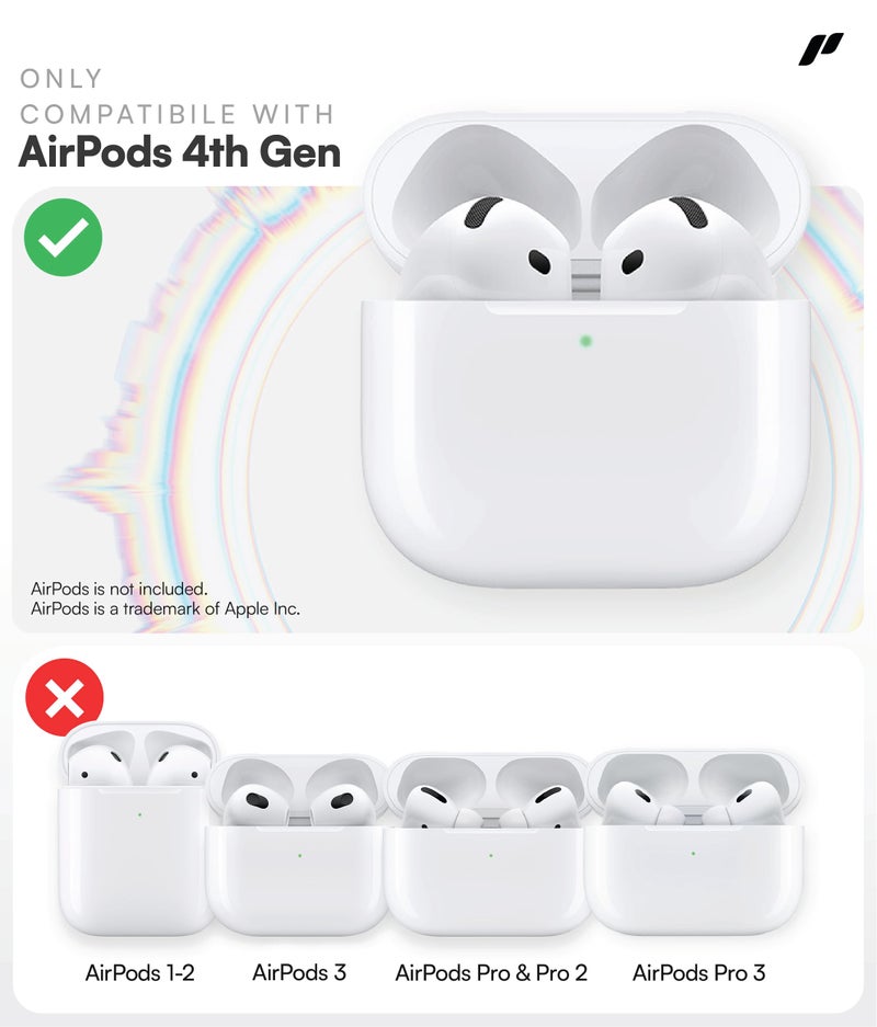 Proof Labs for AirPods 4 Case with Lock - Tough AirPods 4th Generation Case Cover with Carabiner, Rugged Protection and Hard Protective Shell (Black, AirPods 4th Gen) - Image 2