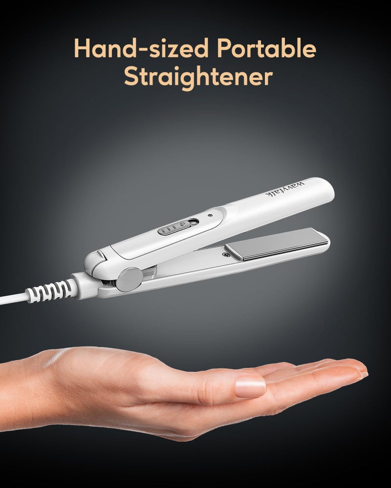 Wavytalk 0.7 Inch Ceramic Mini Hair Straightener - Small Flat Irons for Short Hair, Curls Bangs, Travel Friendly (White) - Image 4