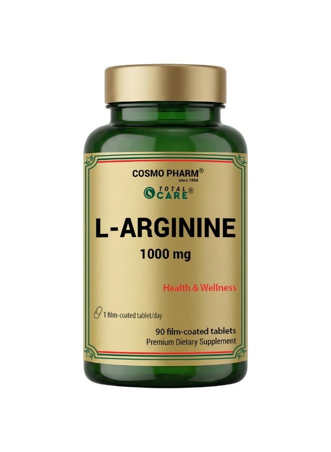 Cosmo Pharm L-Arginine 1000mg | Supports Circulation, Muscle & Active Recovery | 90 Film-Coated Tablets - Image 1