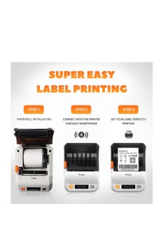 PUQULABEL Wireless Label Printer - Portable Bluetooth Thermal Label Maker with Rechargeable Battery, HD Printing for Android & iOS, Compact Pocket-Size Design for Home, Office, School & Small Business - White  - Image 5