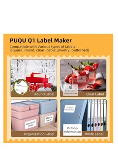 PUQULABEL Wireless Label Printer - Portable Bluetooth Thermal Label Maker with Rechargeable Battery, HD Printing for Android & iOS, Compact Pocket-Size Design for Home, Office, School & Small Business - White  - Image 2