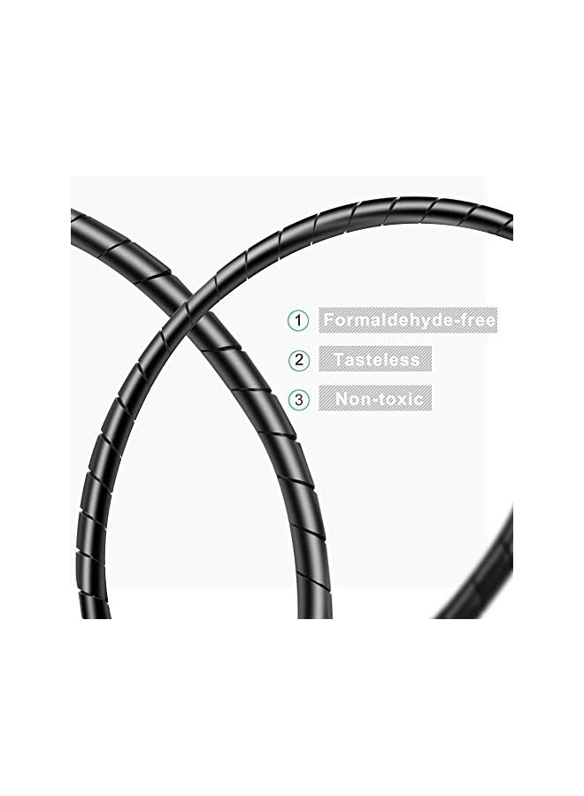 AGPtek غطاء سلك حلزوني من البولي إيثيلين 2 قطعة بطول 10 متر لحماية كابلات التلفاز وDVD والاستريو والهوائي والكمبيوتر (قطر 6 مم - طول 4 م، قطر 4 مم - طول 6 م، أسود) - Image 4