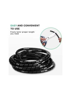 AGPtek 2pcs Spiral Cable Wrap Polyethylene 10M Wire Sleeve Cover for TV DVD Stereo Antenna Computer Cable Management Organizer Flexible Cord Tube Protector(Dia 6mm-Length 4m, Dia 4mm-Length 6m, Black)  - Image 3