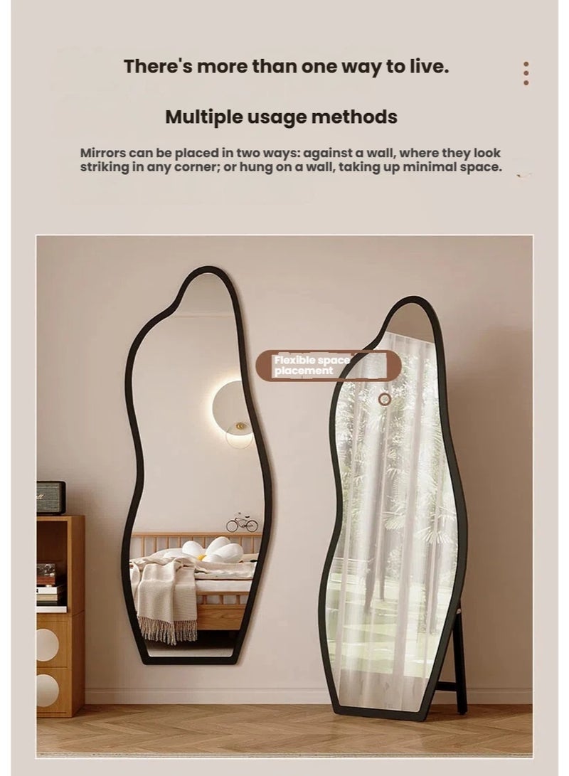 POWER Irregular full-length mirror, large asymmetrical floor mirror, suitable for living room, entryway, bedroom - Image 3