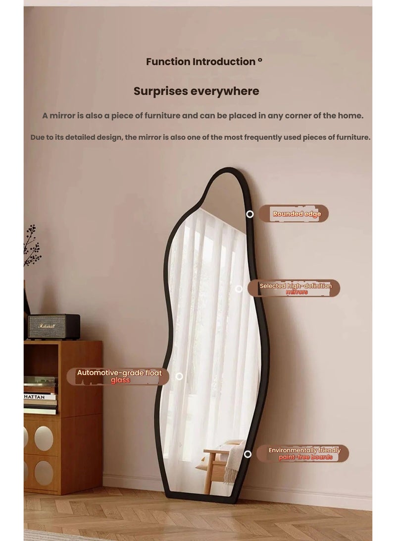 POWER Irregular full-length mirror, large asymmetrical floor mirror, suitable for living room, entryway, bedroom - Image 4