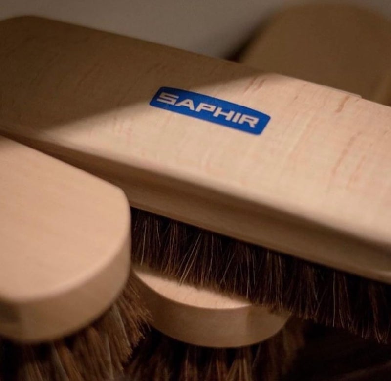 Saphir Saphir Natural Horsehair Brush - Shoe Polish Brush for Cleaning, Polishing & Buffing Leather Shoes - 7" (18cm)  - Image 2